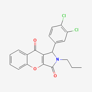 molecular formula C20H15Cl2NO3 B14097092 1-(3,4-Dichlorophenyl)-2-propyl-1,2-dihydrochromeno[2,3-c]pyrrole-3,9-dione 