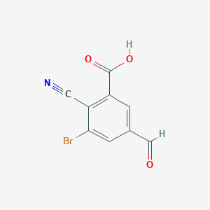 3-Bromo-2-cyano-5-formylbenzoic acid