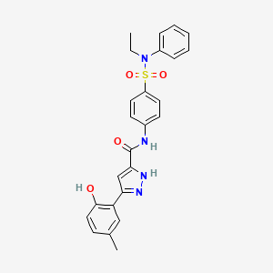 N-{4-[ethyl(phenyl)sulfamoyl]phenyl}-5-(2-hydroxy-5-methylphenyl)-1H-pyrazole-3-carboxamide