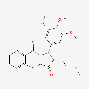 molecular formula C24H25NO6 B14097147 2-Butyl-1-(3,4,5-trimethoxyphenyl)-1,2-dihydrochromeno[2,3-c]pyrrole-3,9-dione 