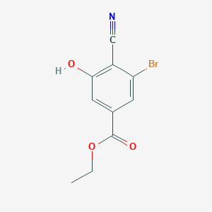 molecular formula C10H8BrNO3 B1409716 Ethyl 3-bromo-4-cyano-5-hydroxybenzoate CAS No. 1806063-44-4