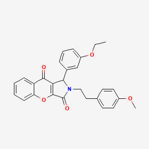 molecular formula C28H25NO5 B14097166 1-(3-Ethoxyphenyl)-2-[2-(4-methoxyphenyl)ethyl]-1,2-dihydrochromeno[2,3-c]pyrrole-3,9-dione 