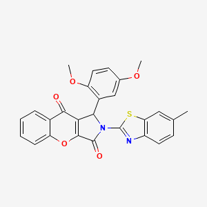 1-(2,5-Dimethoxyphenyl)-2-(6-methyl-1,3-benzothiazol-2-yl)-1,2-dihydrochromeno[2,3-c]pyrrole-3,9-dione