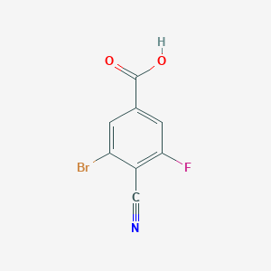 molecular formula C8H3BrFNO2 B1409719 3-Bromo-4-cyano-5-fluorobenzoic acid CAS No. 1805583-99-6