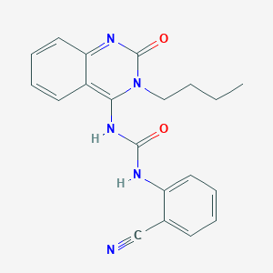 (E)-1-(3-butyl-2-oxo-2,3-dihydroquinazolin-4(1H)-ylidene)-3-(2-cyanophenyl)urea