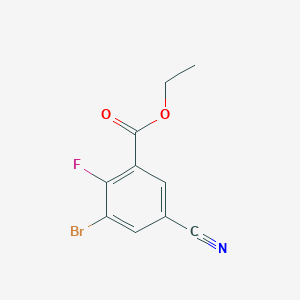 molecular formula C10H7BrFNO2 B1409721 Ethyl 3-bromo-5-cyano-2-fluorobenzoate CAS No. 1807215-00-4