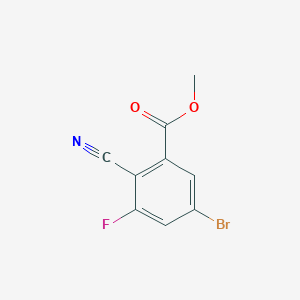 molecular formula C9H5BrFNO2 B1409723 Methyl 5-bromo-2-cyano-3-fluorobenzoate CAS No. 1805104-24-8