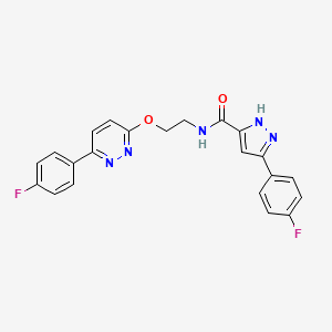 molecular formula C22H17F2N5O2 B14097239 3-(4-fluorophenyl)-N-(2-((6-(4-fluorophenyl)pyridazin-3-yl)oxy)ethyl)-1H-pyrazole-5-carboxamide 