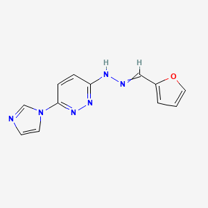 molecular formula C12H10N6O B14097241 N-(furan-2-ylmethylideneamino)-6-imidazol-1-ylpyridazin-3-amine 