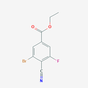molecular formula C10H7BrFNO2 B1409725 Ethyl 3-bromo-4-cyano-5-fluorobenzoate CAS No. 1805484-54-1