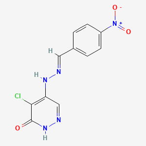 molecular formula C11H8ClN5O3 B14097259 4-chloro-5-[(2E)-2-(4-nitrobenzylidene)hydrazinyl]pyridazin-3-ol 