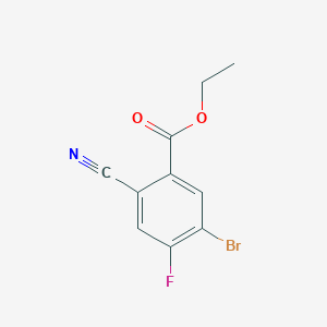 molecular formula C10H7BrFNO2 B1409726 Ethyl 5-bromo-2-cyano-4-fluorobenzoate CAS No. 1805104-10-2