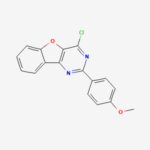 molecular formula C17H11ClN2O2 B14097261 6-Chloro-4-(4-methoxyphenyl)-8-oxa-3,5-diazatricyclo[7.4.0.0^{2,7}]trideca-1(9),2(7),3,5,10,12-hexaene 