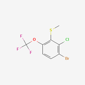 molecular formula C8H5BrClF3OS B14097269 1-Bromo-2-chloro-3-(methylsulfanyl)-4-(trifluoromethoxy)benzene 