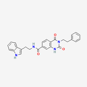 molecular formula C27H24N4O3 B14097294 N-(2-(1H-indol-3-yl)ethyl)-2,4-dioxo-3-phenethyl-1,2,3,4-tetrahydroquinazoline-7-carboxamide 