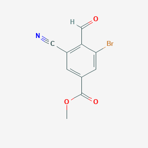 molecular formula C10H6BrNO3 B1409731 Methyl 3-bromo-5-cyano-4-formylbenzoate CAS No. 1805486-30-9
