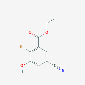 molecular formula C10H8BrNO3 B1409732 Ethyl 2-bromo-5-cyano-3-hydroxybenzoate CAS No. 1807079-45-3