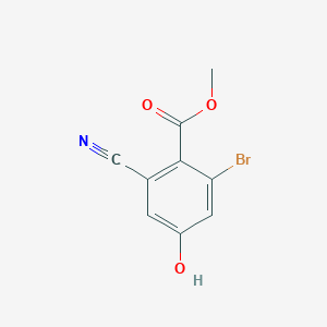 molecular formula C9H6BrNO3 B1409736 Methyl 2-bromo-6-cyano-4-hydroxybenzoate CAS No. 1805597-20-9