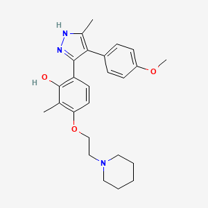 molecular formula C25H31N3O3 B14097363 6-[4-(4-methoxyphenyl)-5-methyl-1H-pyrazol-3-yl]-2-methyl-3-[2-(piperidin-1-yl)ethoxy]phenol 