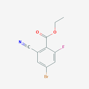 molecular formula C10H7BrFNO2 B1409737 Ethyl 4-bromo-2-cyano-6-fluorobenzoate CAS No. 1805187-86-3