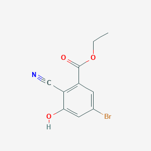 molecular formula C10H8BrNO3 B1409739 Ethyl 5-bromo-2-cyano-3-hydroxybenzoate CAS No. 1805191-09-6