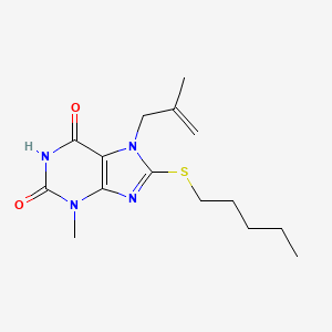 molecular formula C15H22N4O2S B14097392 6-hydroxy-3-methyl-7-(2-methylprop-2-en-1-yl)-8-(pentylsulfanyl)-3,7-dihydro-2H-purin-2-one 