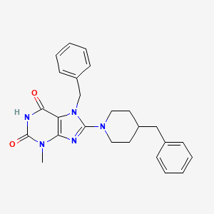 7-Benzyl-8-(4-benzylpiperidin-1-yl)-3-methylpurine-2,6-dione