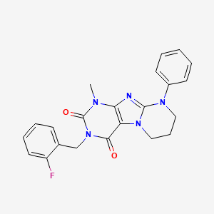 3-[(2-fluorophenyl)methyl]-1-methyl-9-phenyl-7,8-dihydro-6H-purino[7,8-a]pyrimidine-2,4-dione