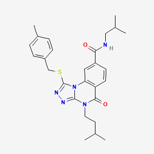 N-isobutyl-4-isopentyl-1-((4-methylbenzyl)thio)-5-oxo-4,5-dihydro-[1,2,4]triazolo[4,3-a]quinazoline-8-carboxamide