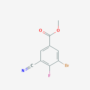 molecular formula C9H5BrFNO2 B1409742 Methyl 3-bromo-5-cyano-4-fluorobenzoate CAS No. 1805583-46-3