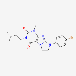 molecular formula C19H22BrN5O2 B14097425 8-(4-bromophenyl)-1-methyl-3-(3-methylbutyl)-7,8-dihydro-1H-imidazo[2,1-f]purine-2,4(3H,6H)-dione 