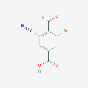molecular formula C9H4BrNO3 B1409744 3-Bromo-5-cyano-4-formylbenzoic acid CAS No. 1806062-24-7