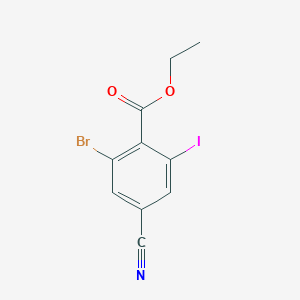 molecular formula C10H7BrINO2 B1409745 Ethyl 2-bromo-4-cyano-6-iodobenzoate CAS No. 1806065-10-0
