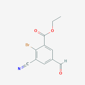 molecular formula C11H8BrNO3 B1409746 Ethyl 2-bromo-3-cyano-5-formylbenzoate CAS No. 1807078-22-3