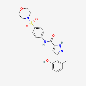 molecular formula C22H24N4O5S B14097470 3-(2-hydroxy-4,6-dimethylphenyl)-N-[4-(morpholin-4-ylsulfonyl)phenyl]-1H-pyrazole-5-carboxamide 