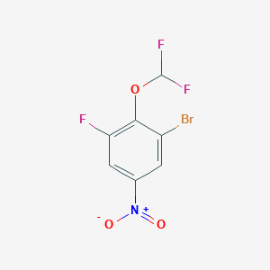 molecular formula C7H3BrF3NO3 B1409748 1-Bromo-2-difluoromethoxy-3-fluoro-5-nitrobenzene CAS No. 1805524-57-5