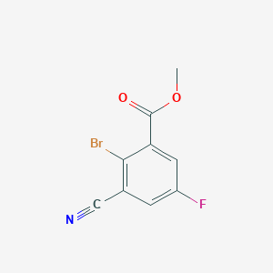 molecular formula C9H5BrFNO2 B1409749 Methyl 2-bromo-3-cyano-5-fluorobenzoate CAS No. 1805595-91-8