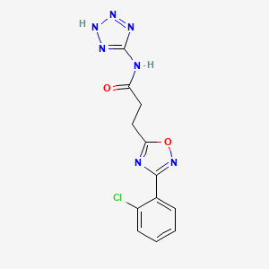 molecular formula C12H10ClN7O2 B14097513 3-[3-(2-chlorophenyl)-1,2,4-oxadiazol-5-yl]-N-(2H-tetrazol-5-yl)propanamide 