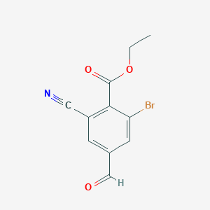 molecular formula C11H8BrNO3 B1409753 Ethyl 2-bromo-6-cyano-4-formylbenzoate CAS No. 1807023-25-1