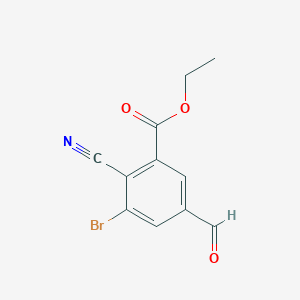 molecular formula C11H8BrNO3 B1409754 Ethyl 3-bromo-2-cyano-5-formylbenzoate CAS No. 1807206-59-2