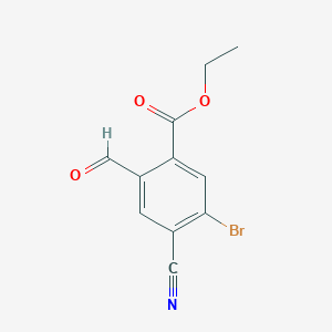 molecular formula C11H8BrNO3 B1409755 Ethyl 5-bromo-4-cyano-2-formylbenzoate CAS No. 1805596-39-7