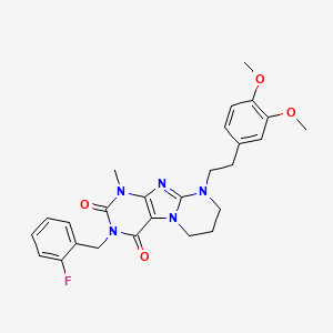 9-[2-(3,4-dimethoxyphenyl)ethyl]-3-[(2-fluorophenyl)methyl]-1-methyl-7,8-dihydro-6H-purino[7,8-a]pyrimidine-2,4-dione