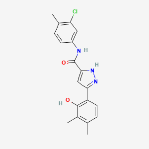 N-(3-chloro-4-methylphenyl)-5-(2-hydroxy-3,4-dimethylphenyl)-1H-pyrazole-3-carboxamide