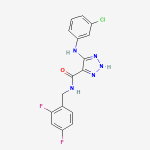 molecular formula C16H12ClF2N5O B14097605 5-((3-chlorophenyl)amino)-N-(2,4-difluorobenzyl)-1H-1,2,3-triazole-4-carboxamide 