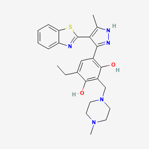 molecular formula C25H29N5O2S B14097621 4-[4-(1,3-benzothiazol-2-yl)-5-methyl-1H-pyrazol-3-yl]-6-ethyl-2-[(4-methylpiperazin-1-yl)methyl]benzene-1,3-diol 