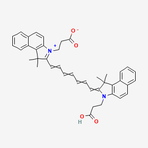 molecular formula C41H40N2O4 B14097628 3-(2-((1E,3E,5E,7Z)-7-(3-(2-carboxyethyl)-1,1-dimethyl-1,3-dihydro-2H-benzo[e]indol-2-ylidene)hepta-1,3,5-trien-1-yl)-1,1-dimethyl-1H-benzo[e]indol-3-ium-3-yl)propanoate 