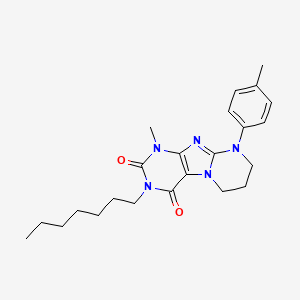 3-heptyl-1-methyl-9-(4-methylphenyl)-6,7,8,9-tetrahydropyrimido[2,1-f]purine-2,4(1H,3H)-dione