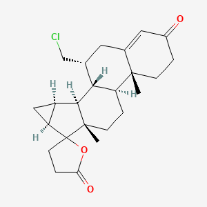 molecular formula C24H31ClO3 B14097651 (1'R,2'S,3'S,5'S,7'S,10'S,11'R,18'R)-18'-(chloromethyl)-7',11'-dimethylspiro[oxolane-5,6'-pentacyclo[8.8.0.02,7.03,5.011,16]octadec-15-ene]-2,14'-dione 