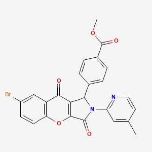 molecular formula C25H17BrN2O5 B14097662 Methyl 4-[7-bromo-2-(4-methylpyridin-2-yl)-3,9-dioxo-1,2,3,9-tetrahydrochromeno[2,3-c]pyrrol-1-yl]benzoate 