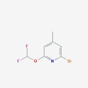 molecular formula C7H6BrF2NO B1409767 2-Bromo-6-difluoromethoxy-4-methylpyridine CAS No. 1805592-15-7